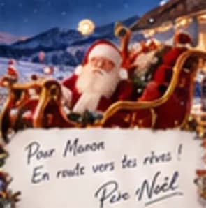 Foto med autograf fra Julemanden til Manon