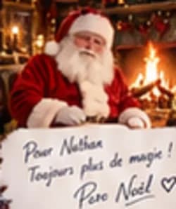 Foto med autograf fra Julemanden til Nathan