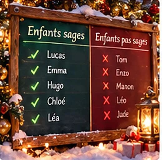 Le tableau des enfants sages et pas sages