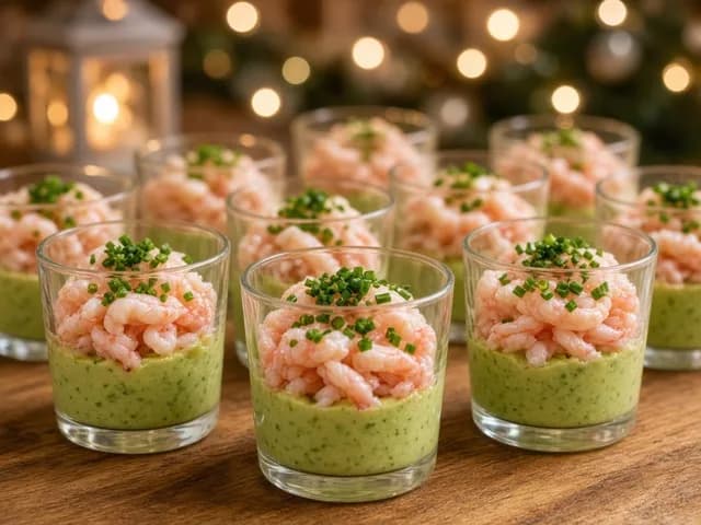 Servir, Verrines avocat et crevettes