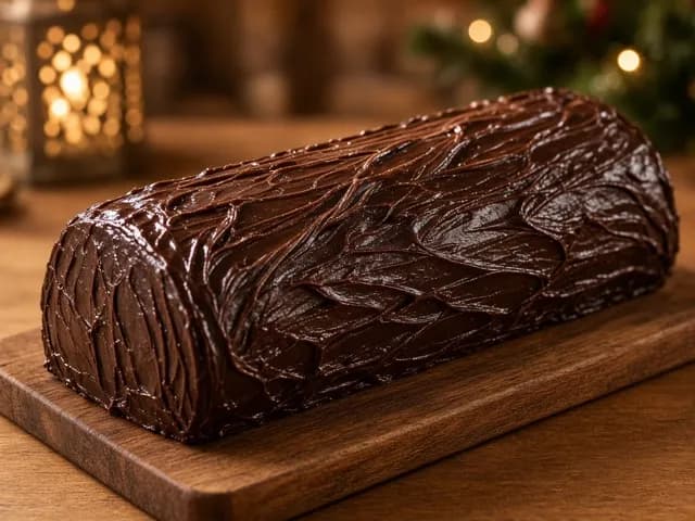 Finition, Bûche au chocolat