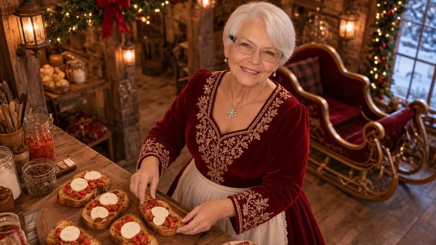 Bruschetta de Noël, préparé par la Mère Noël