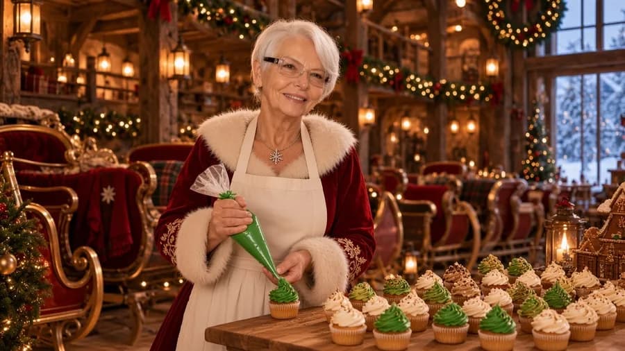 Cupcakes sapin, préparé par la Mère Noël
