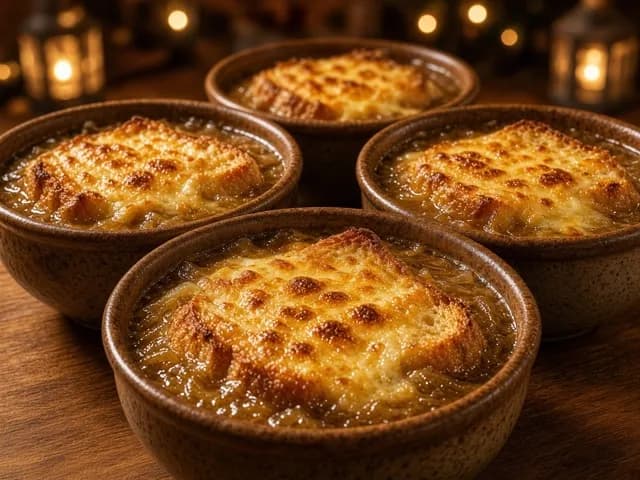 Gratiner, Soupe à l'oignon gratinée