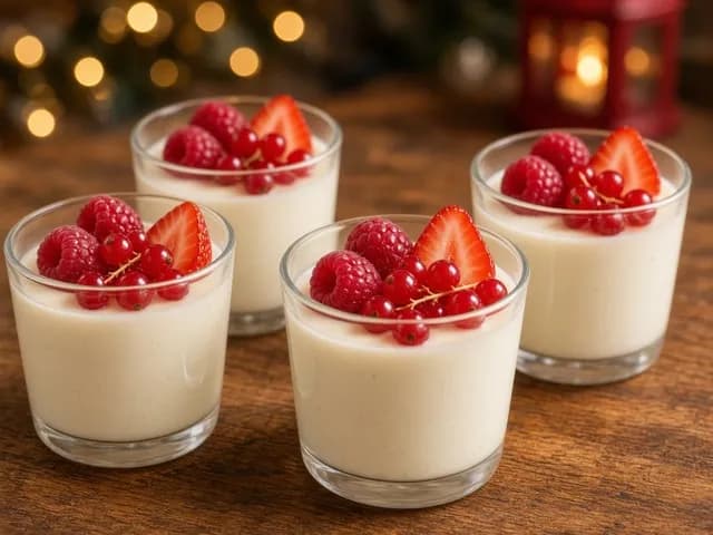 Servir, Panna cotta aux fruits