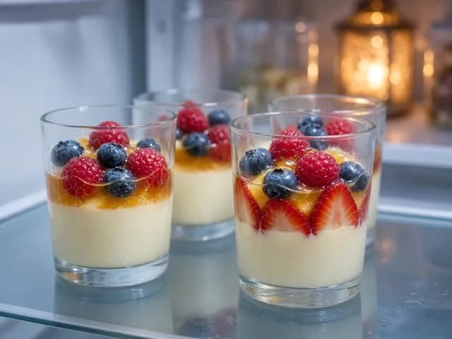 Frais, Verrines de fromage blanc au miel