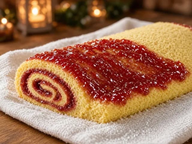 Garnir, Gâteau roulé à la confiture
