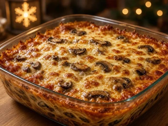 Gratiner, Lasagnes aux champignons