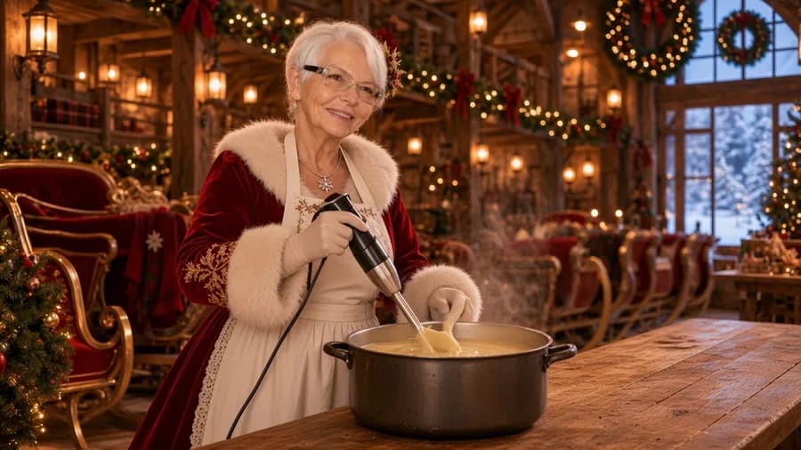 Velouté de panais à la poire, préparé par la Mère Noël