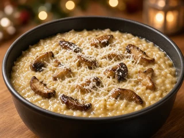 Mantecatura, Risotto ai porcini