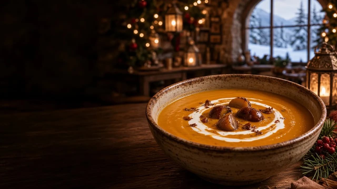 Velouté de potimarron aux châtaignes
