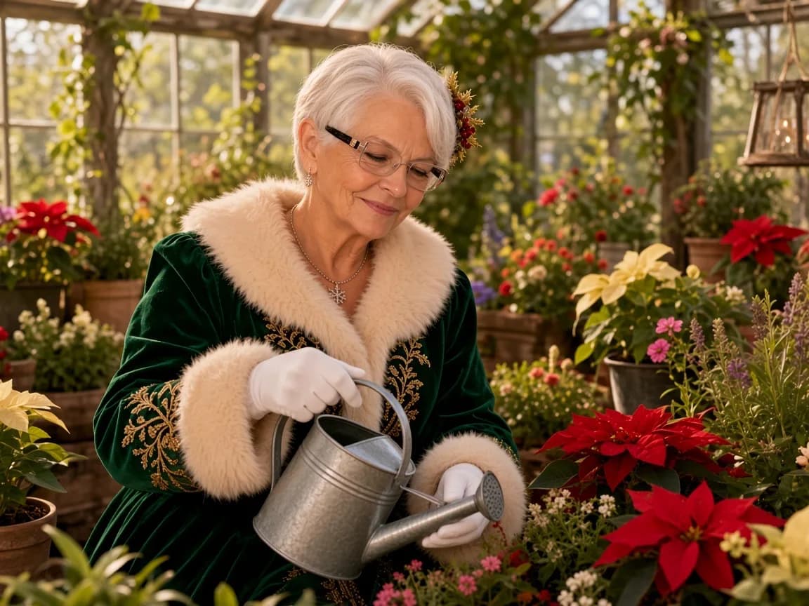 La Mère Noël en mai, manteau vert