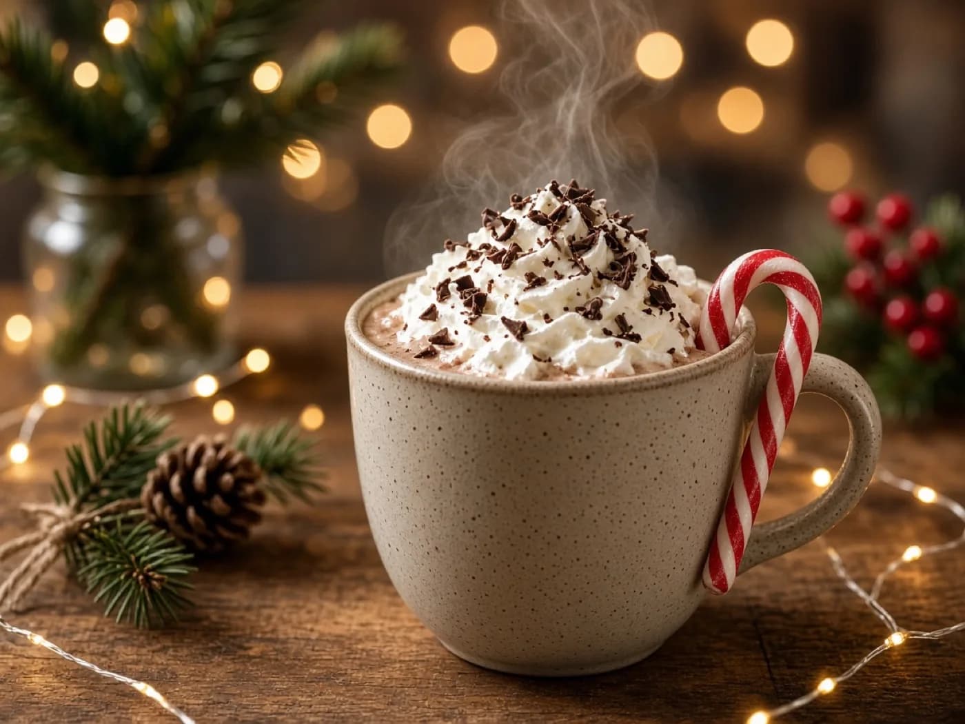 Chocolat chaud et chantilly