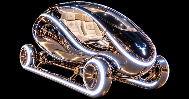 Le traîneau du futur en chrome et lumière