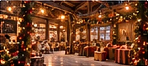 La grande salle de l’écurie décorée pour Noël