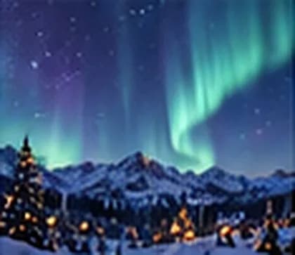 Les aurores boréales au-dessus des montagnes