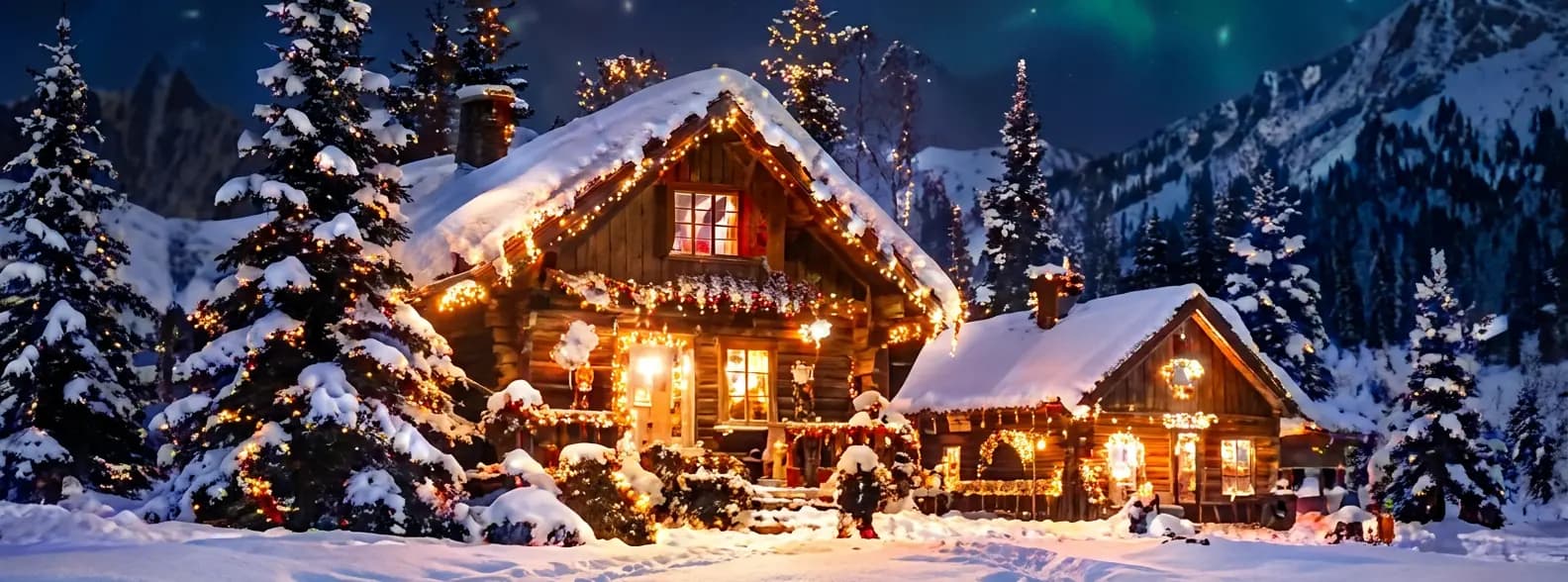 Snedækket chalet