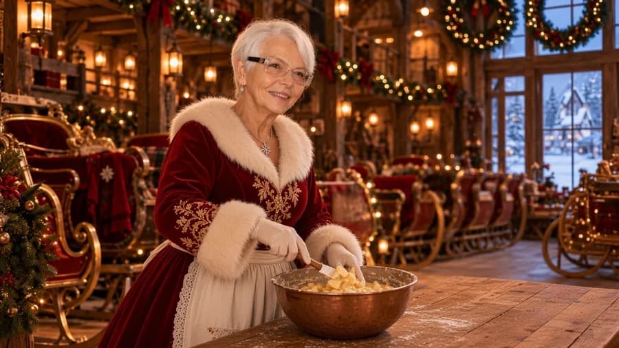 Cake aux pommes, préparé par la Mère Noël