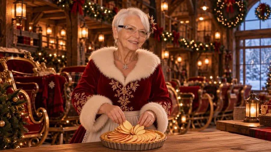 Tarte aux pommes, préparé par la Mère Noël