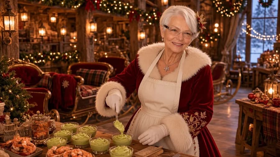 Verrines avocat et crevettes, préparé par la Mère Noël