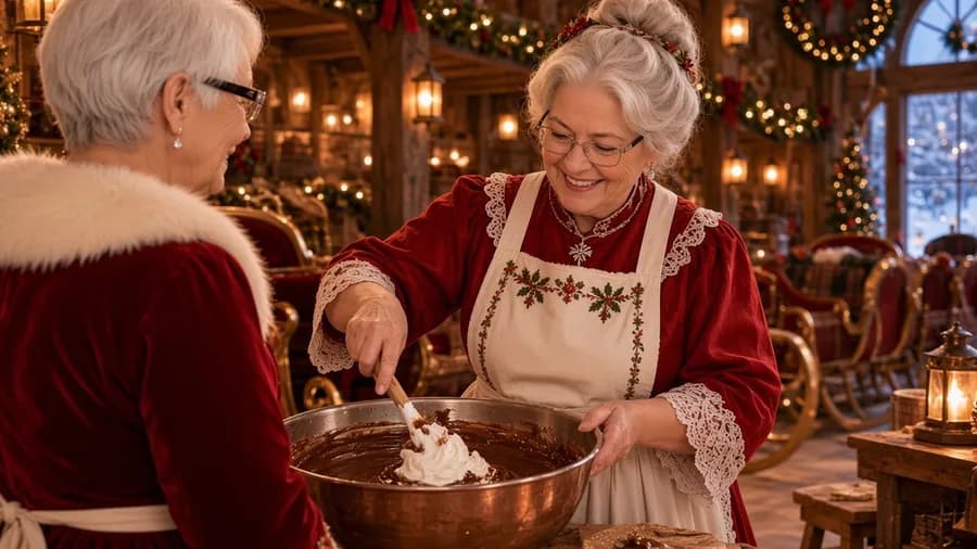 Mousse au chocolat, préparé par la Mère Noël