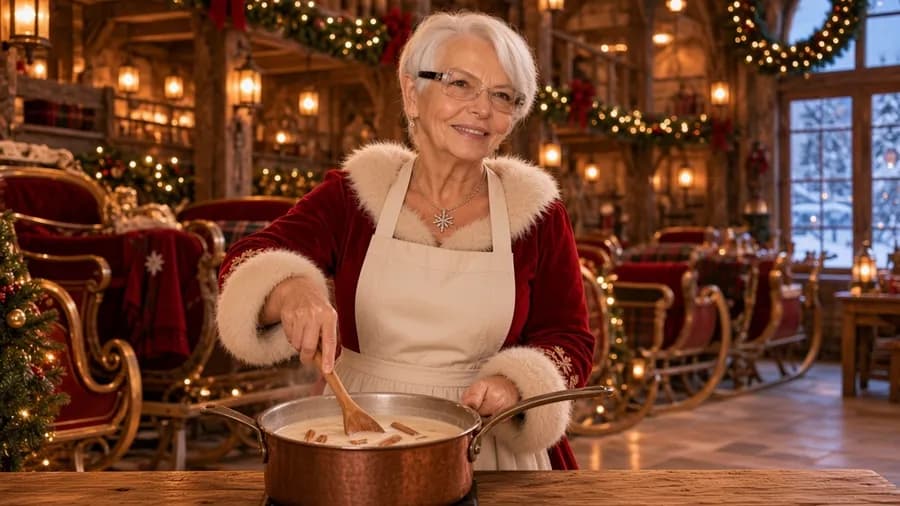 Lait d'avoine à la cannelle, préparé par la Mère Noël