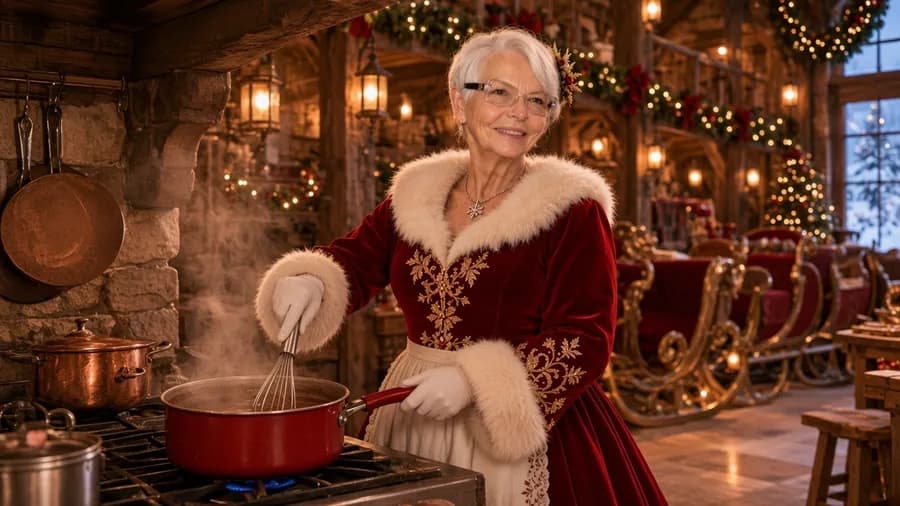 Chocolat chaud onctueux, préparé par la Mère Noël