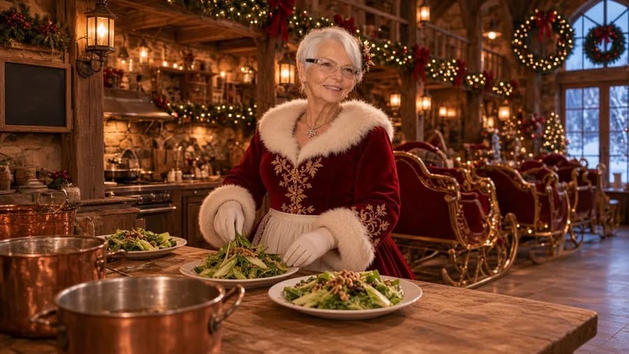 Salade d'endives aux noix, préparé par la Mère Noël