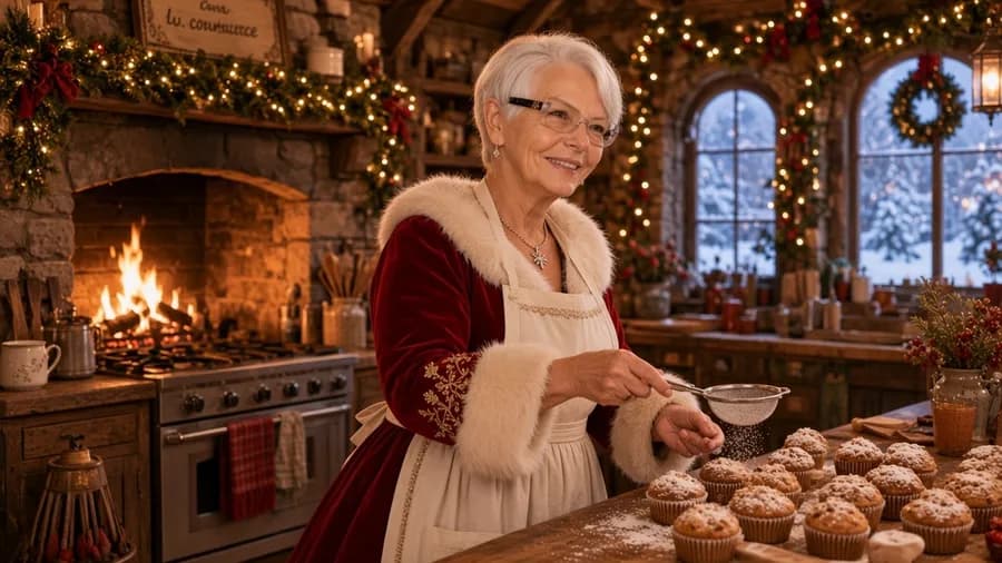 Cupcakes au pain d'épices, préparé par la Mère Noël