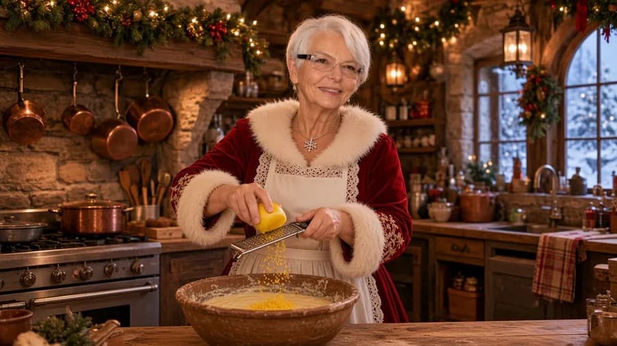 Cake au citron, préparé par la Mère Noël