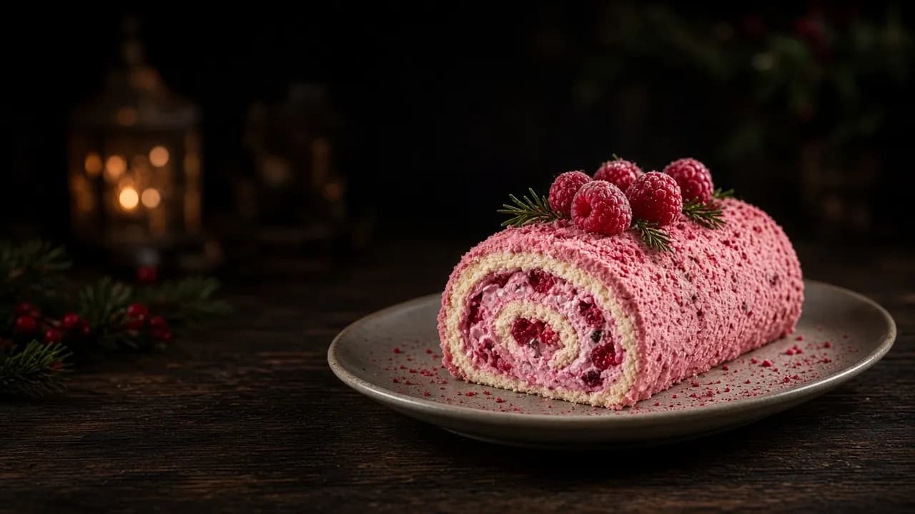 Bûche aux fruits rouges