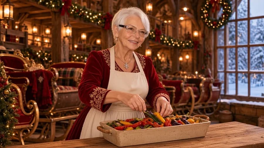 Terrine de légumes rôtis, préparé par la Mère Noël