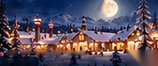La base du village sous la pleine lune