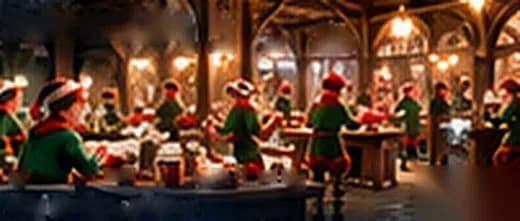 Les lutins dans l'atelier des cadeaux
