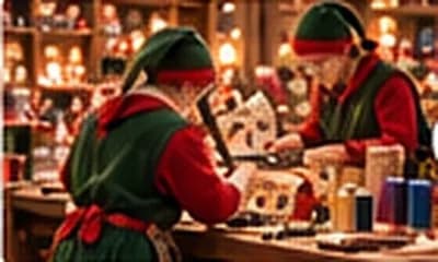 Un lutin au travail sur son établi